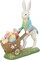 Easter Party Decorations Bunny Décor - Resin Rabbit Statue Pushing Easter Eggs Cart Multi Color Easter Bunny Décor Spring Decorations for Home 4.5 * 1.5 * 5 Inch